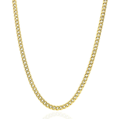 14K Yellow Gold 4.5mm Miami Cuban Chain (Hollow) 18"-26"