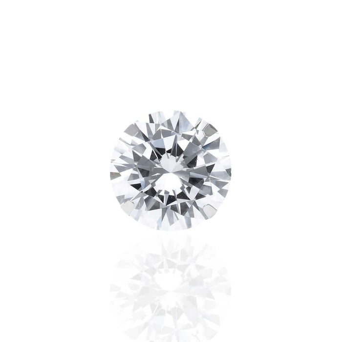 4CT CZ 14K White Gold Round 10mm Stud Earring (Single Half Pair)