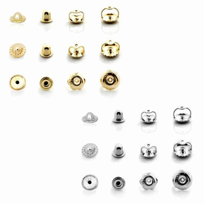 ONE 14K White Yellow Gold Screw Back Earrings Nut Replacement Findings for .76mm - WJD Exclusives
