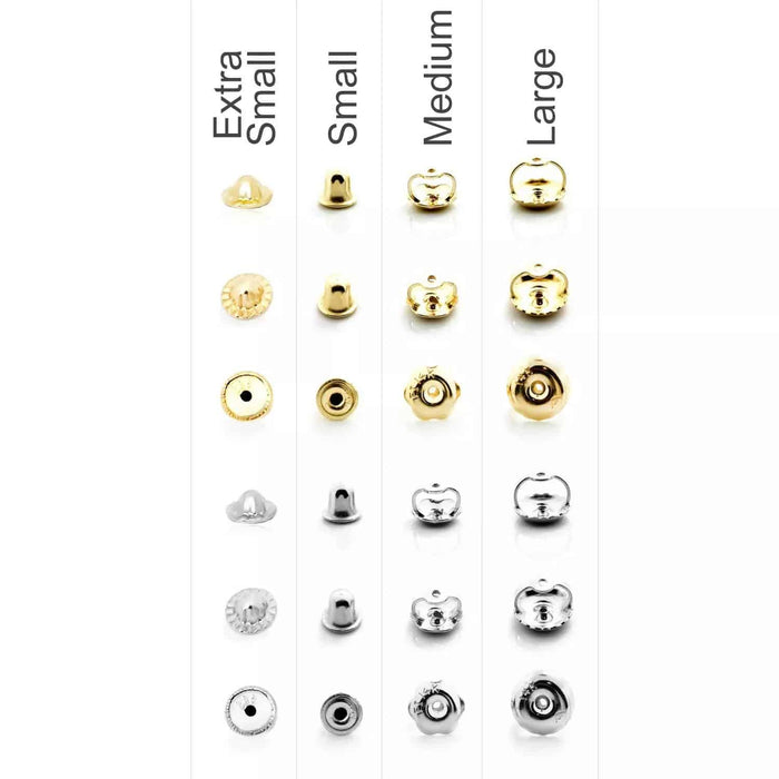 ONE 14K White Yellow Gold Screw Back Earrings Nut Replacement Findings for .76mm - WJD Exclusives