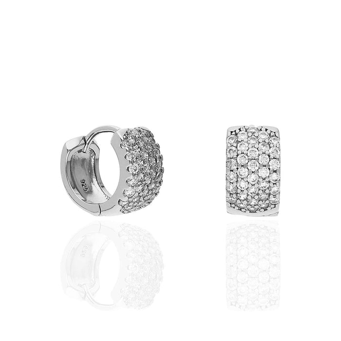 Gold Over Silver CZ 12mm Huggie Hoop Earrings