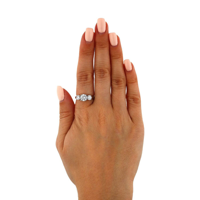 2CTW CZ Three-Stone 14K Gold White Classic Engagement Ring