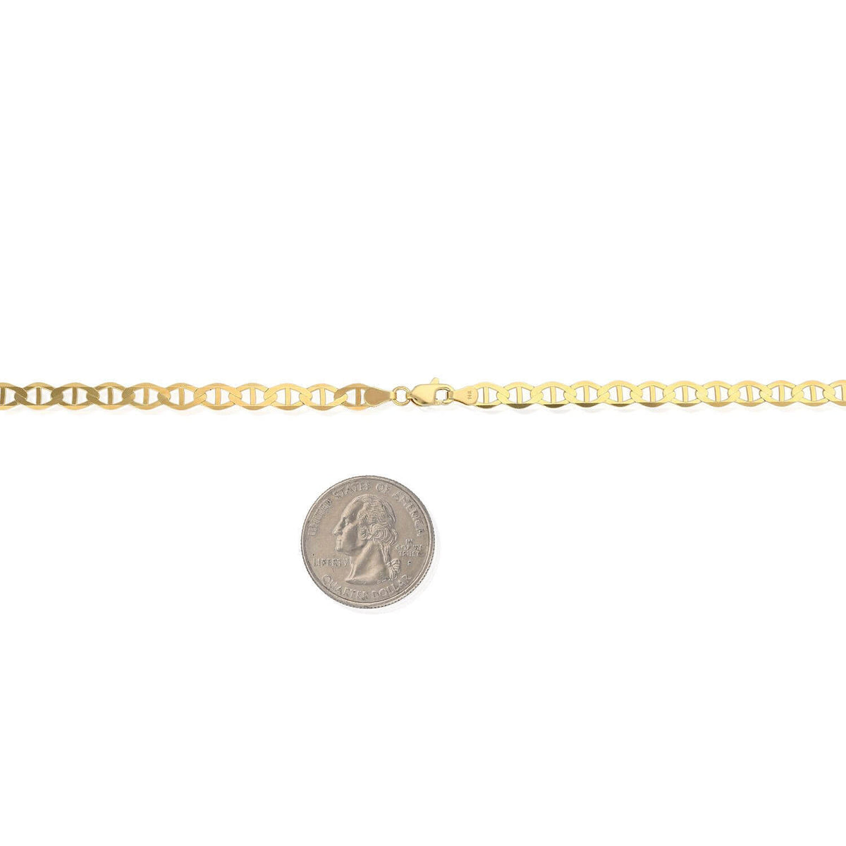 14K Yellow Gold 5mm Mariner Chain (Solid Links) 18"-26"