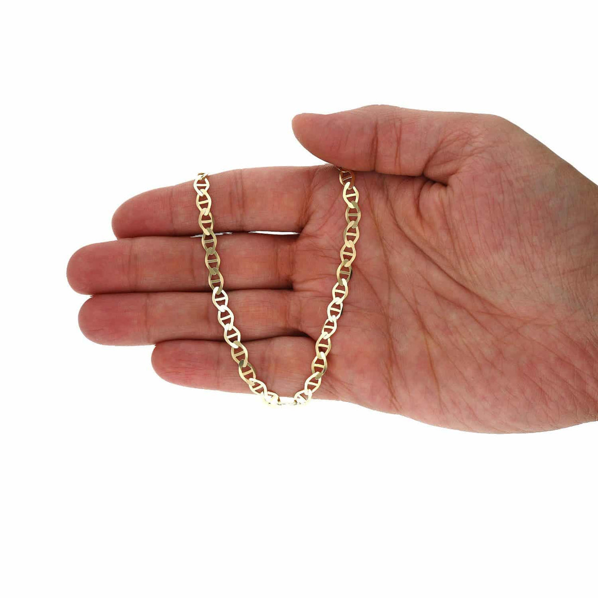 14K Yellow Gold 5mm Mariner Chain (Solid Links) 18"-26"