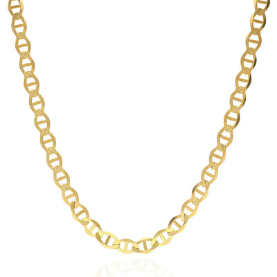 14K Yellow Gold 5mm Mariner Chain (Solid Links) 18"-26"