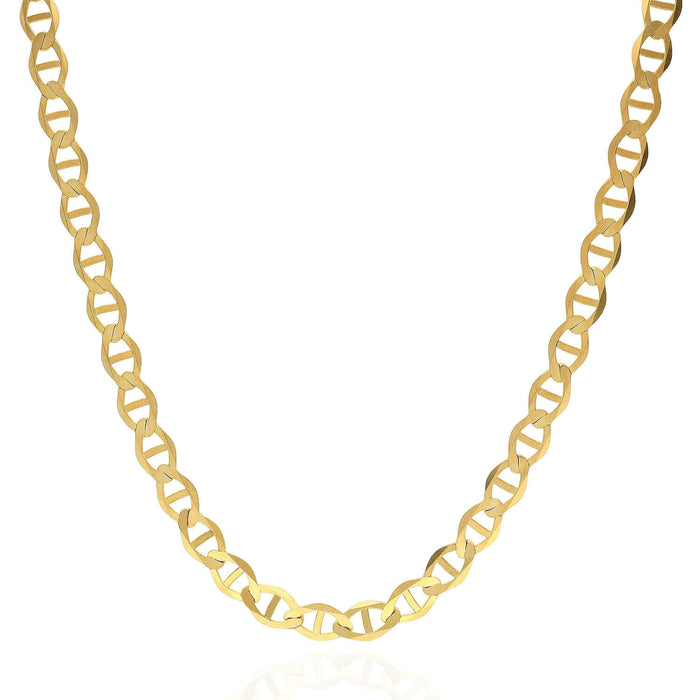 14K Yellow Gold 5mm Mariner Chain (Solid Links) 18"-26"