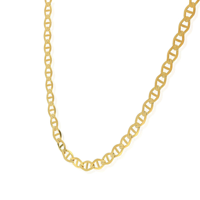 14K Yellow Gold 5mm Mariner Chain (Solid Links) 18"-26"
