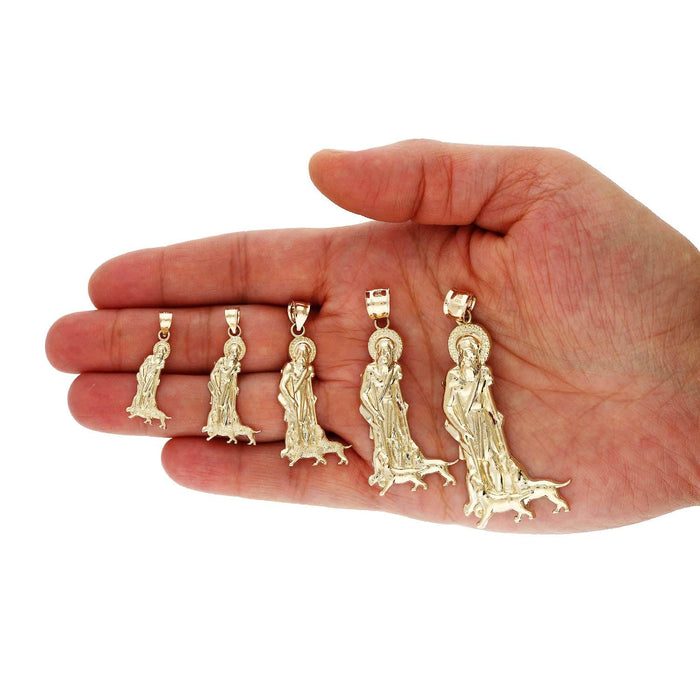 14K Yellow Gold Religious Saint Lazarus Pendant