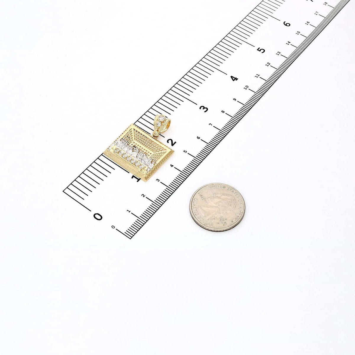 14K Yellow Gold 0.30Ct CZ The Last Supper Pendant