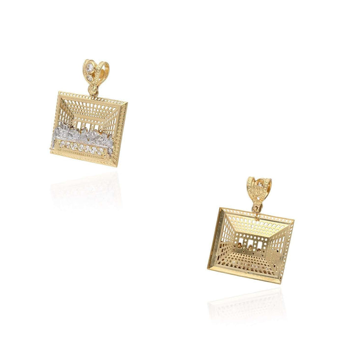 14K Yellow Gold 0.30Ct CZ The Last Supper Pendant