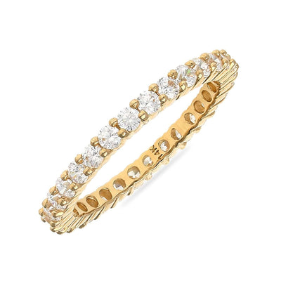 1CTW CZ 14K Yellow Gold 2mm Eternity Ring