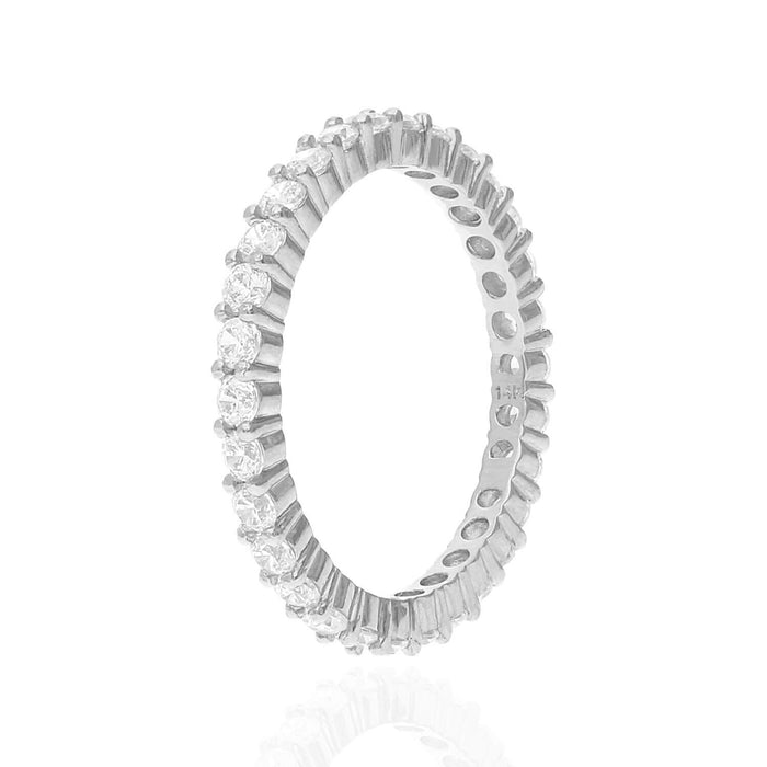 0.90CTW CZ 14K Gold White 2mm Eternity Ring