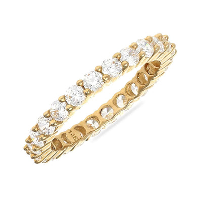 1.20CTW CZ 14K Yellow Gold 2.5mm Eternity Wedding Ring