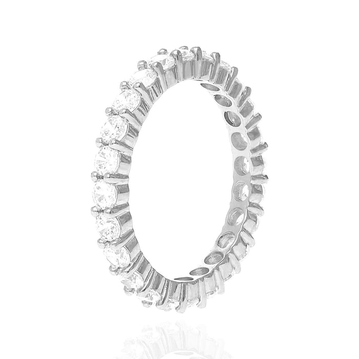 1.20CTW CZ 14K Gold White 2.5mm Eternity Wedding Ring