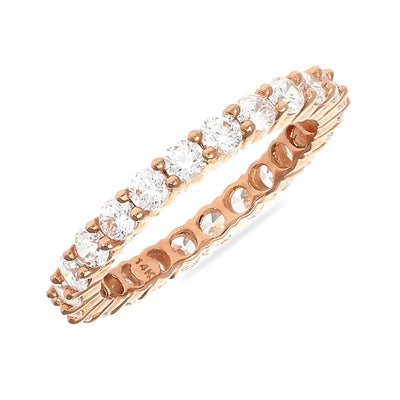 1.20CTW CZ 14K Rose Gold Eternity Wedding Ring