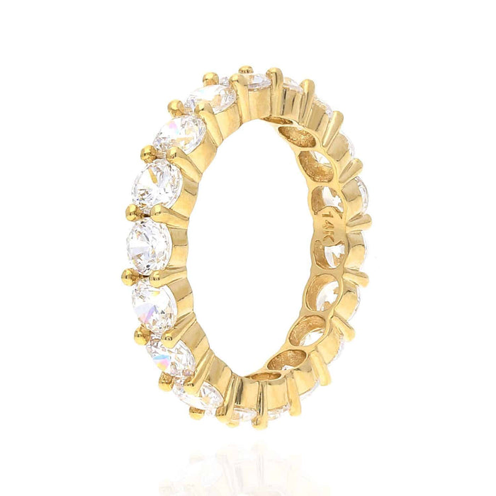 14K Yellow Gold 2.75CT. TW. CZ 3.5mm Eternity Ring
