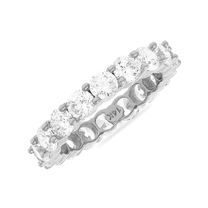 14K Gold White 2.75CTW CZ 3.5mm Eternity Ring