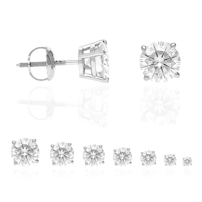 Charles & Colvard Forever One Moissanite 14K White Gold Brilliant Stud Earrings
