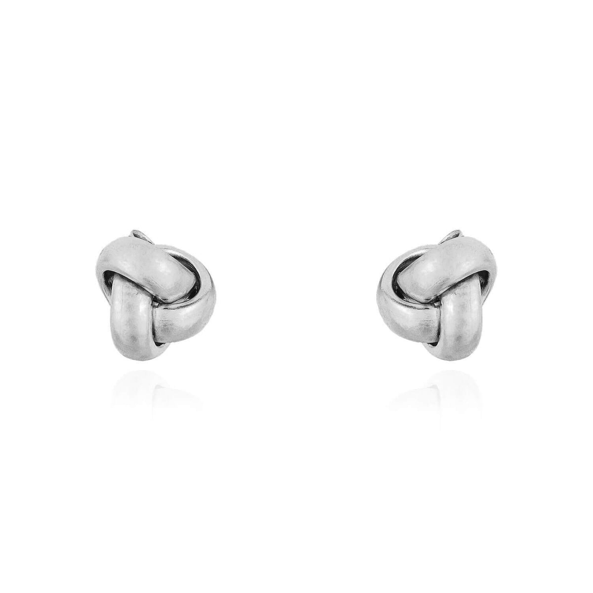 14K Yellow White Rose Gold One Row Love Knot Push Back Stud Earrings