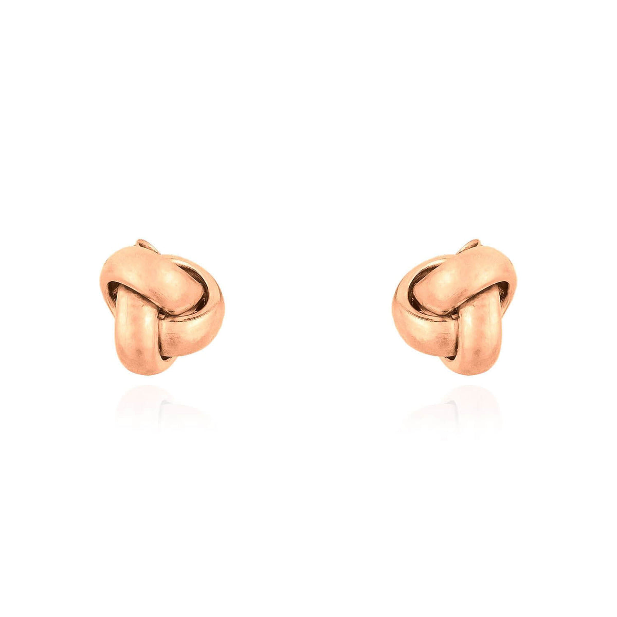 14K Yellow White Rose Gold One Row Love Knot Push Back Stud Earrings