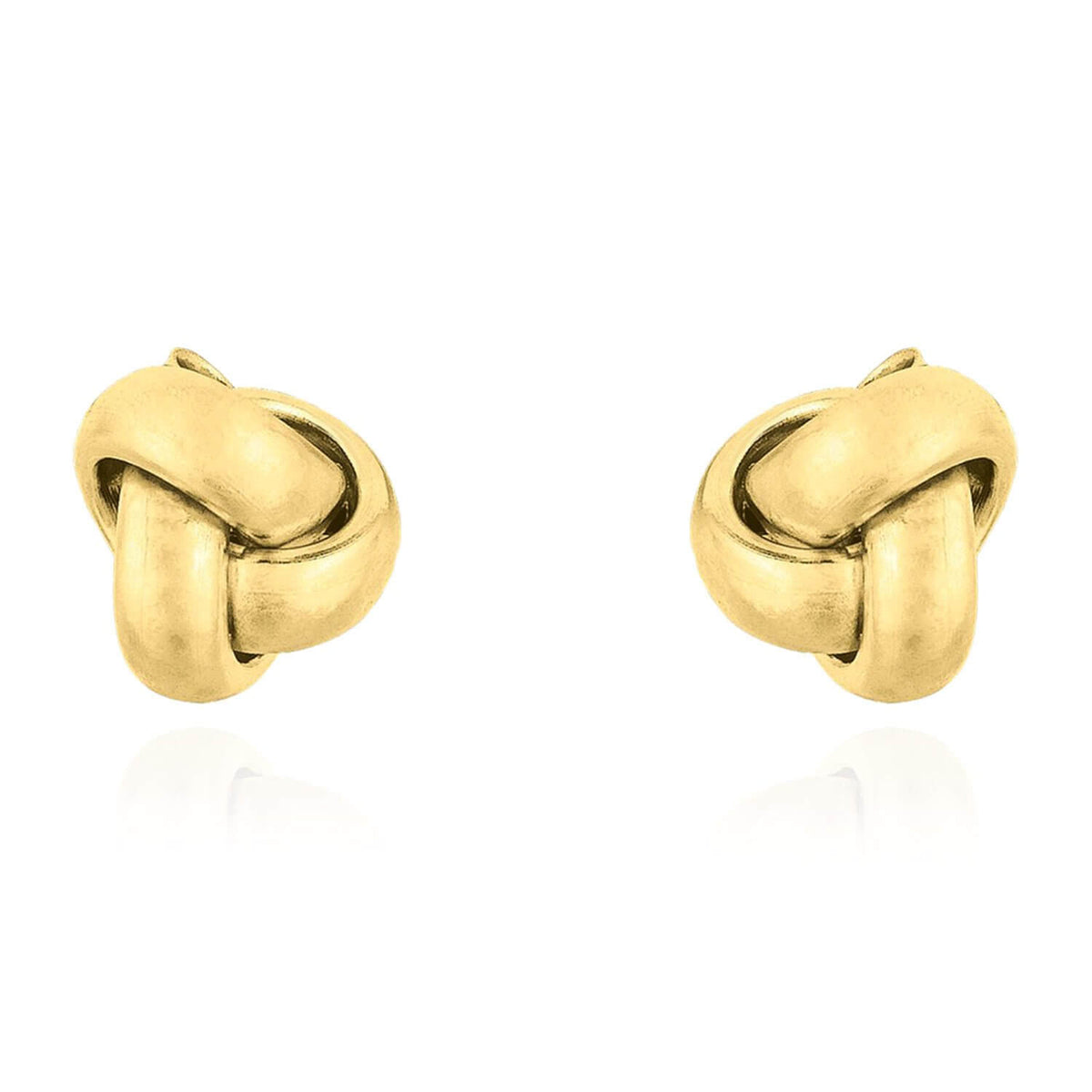 14K Yellow White Rose Gold One Row Love Knot Push Back Stud Earrings