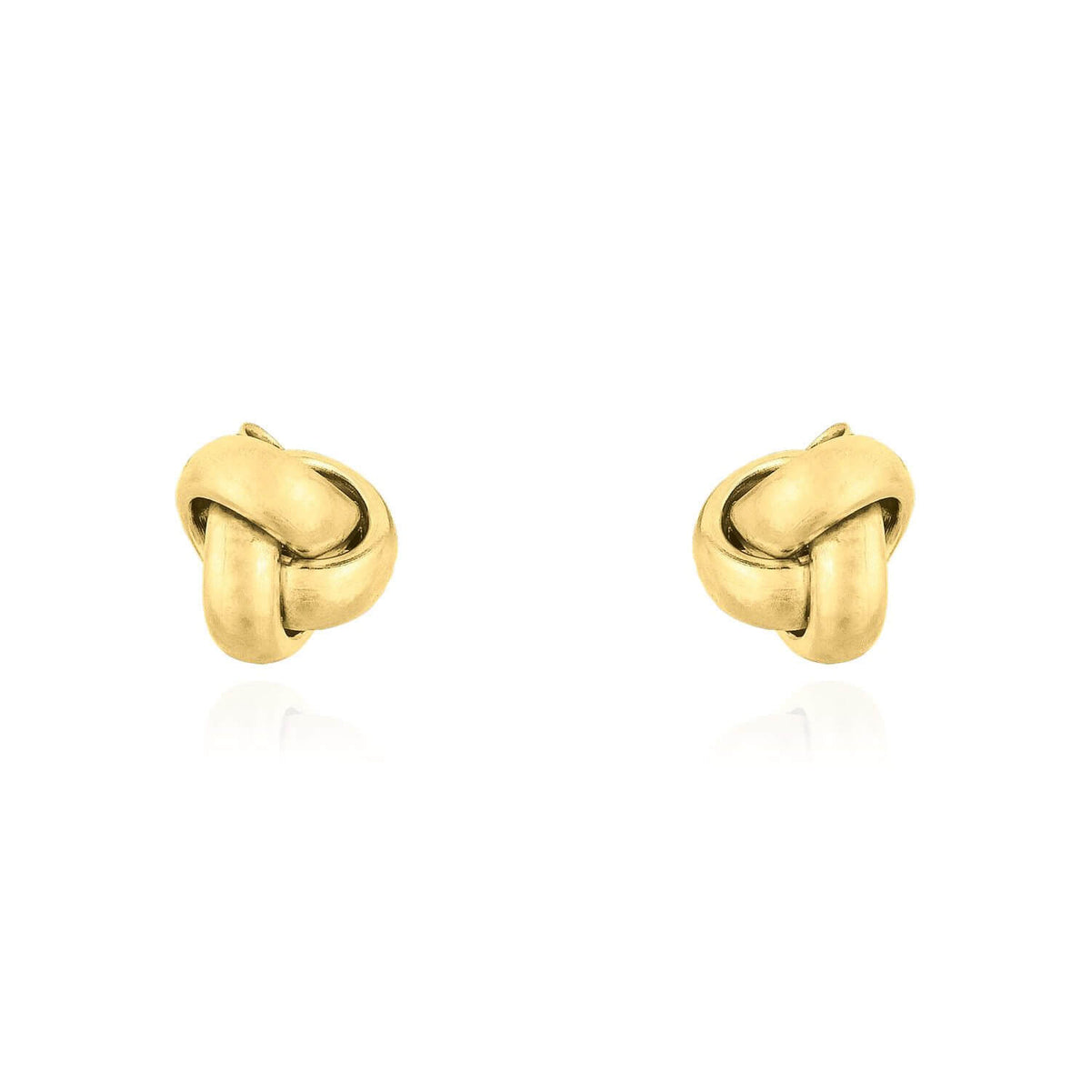 14K Yellow White Rose Gold One Row Love Knot Push Back Stud Earrings