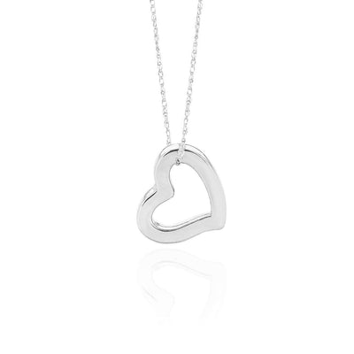 14K Gold Yellow, White, Rose Rope Open Heart Pendant with 18" Chain