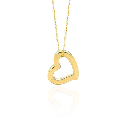 14K Real Gold Yellow, White, Rose Rope Open Heart Pendant Necklace 18"