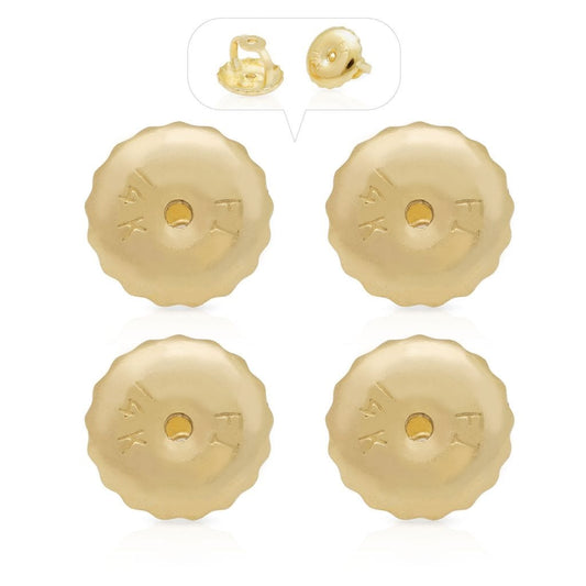 2 Pair Replacement Screw on Screw Off Earnuts Earrings Backs 14K Yellow Gold
