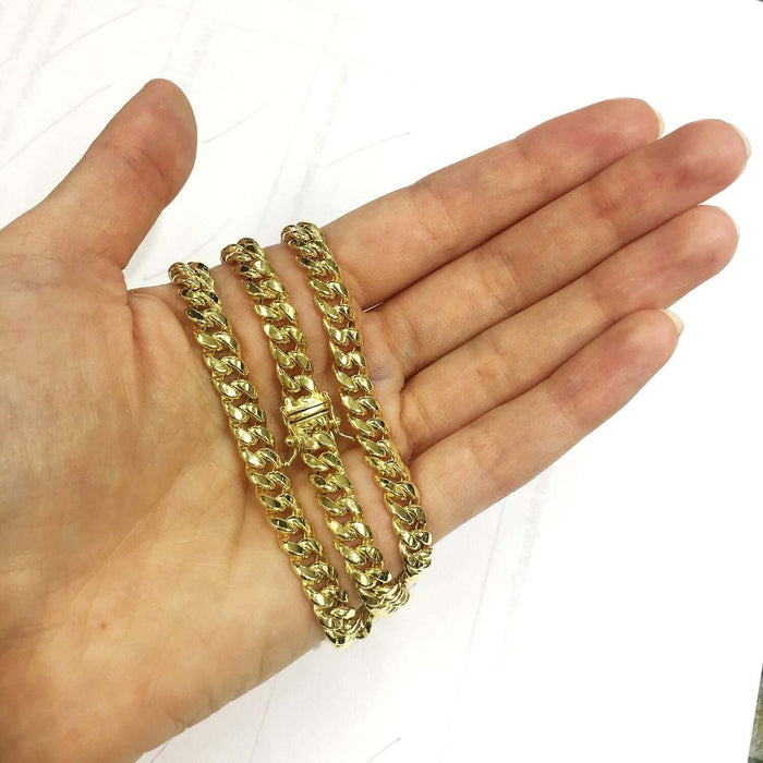 14K Yellow Gold 6.7mm Miami Cuban Chain (Hollow) 24"-32"