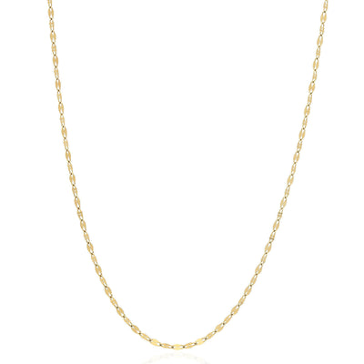 10K Yellow Gold 2mm Italian Mirror Chain (Solid Links) 16"-22"
