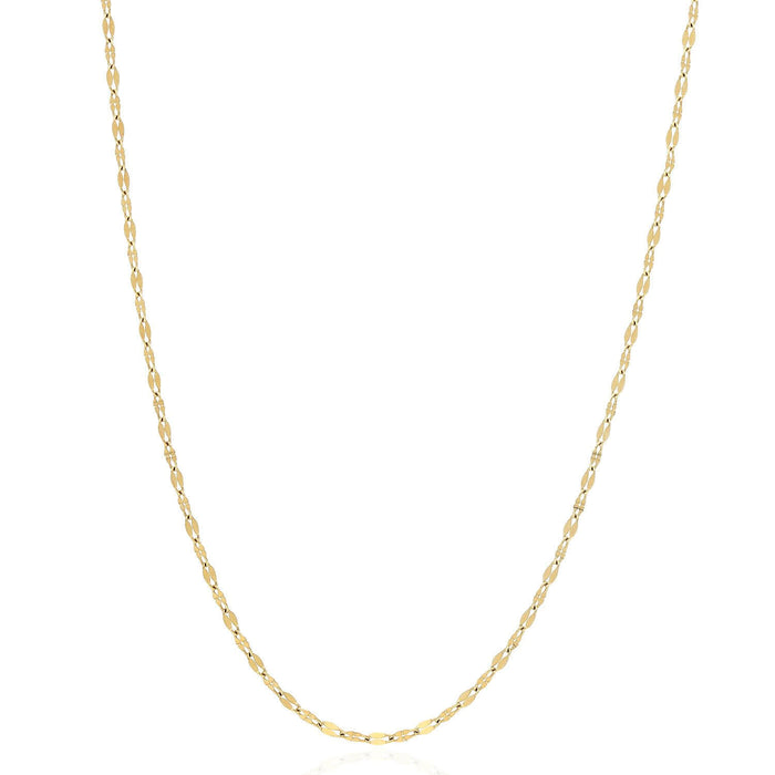 10K Yellow Gold 2mm Italian Mirror Chain (Solid Links) 16"-22"