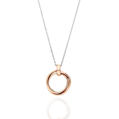 Rose Gold Over Sterling Silver Infinity Love Knot Necklace 16"