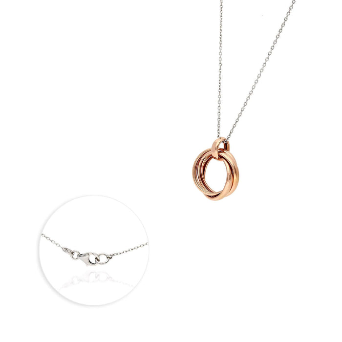 Rose Gold Over Sterling Silver Infinity Love Knot Necklace 16"