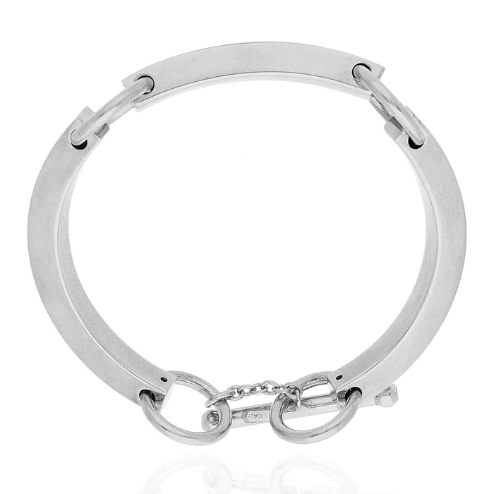 Yellow White Gold Over Sterling Silver Bar Toggle Bracelet (Solid Links) 7"