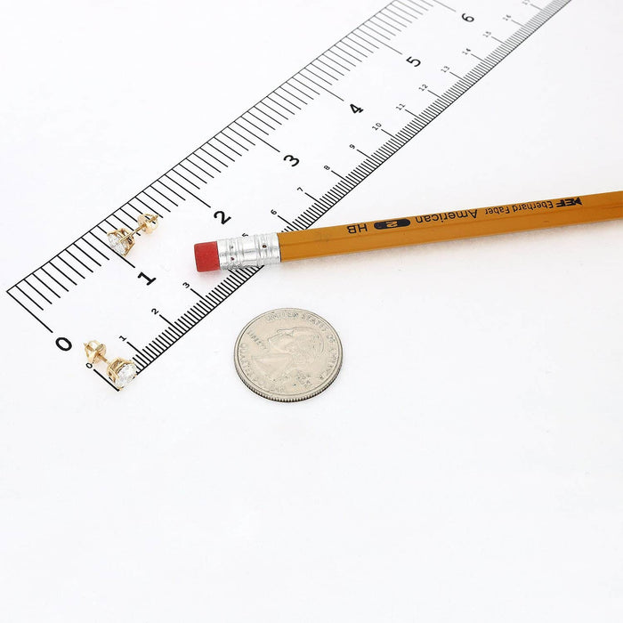 2CTW Charles & Colvard Classic Moissanite 14K Yellow Gold Stud Earrings 6mm