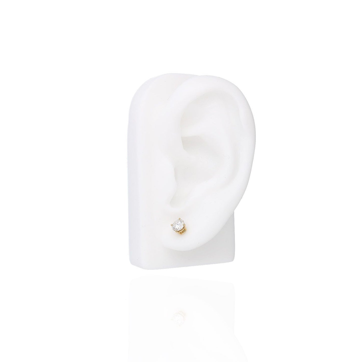 1CTW Charles & Colvard Forever One Moissanite 14K Yellow Gold Stud Earrings 5mm