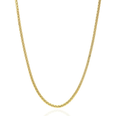 10K Yellow Gold 1.8mm Round Box Chain (Solid Links) 16"-24"
