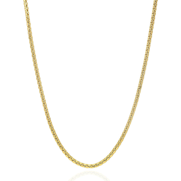 10K Yellow Gold 1.8mm Round Box Chain (Solid Links) 16"-24"