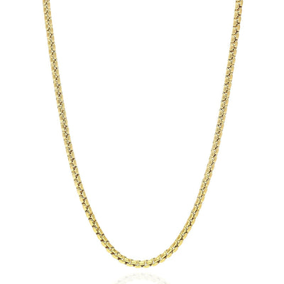 10K Yellow Gold 2.5mm Round Box Chain (Solid Links) 18"-26"