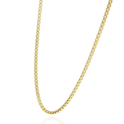 10K Real Gold 2.5mm Solid Round Box Chain Necklace 18"-26"