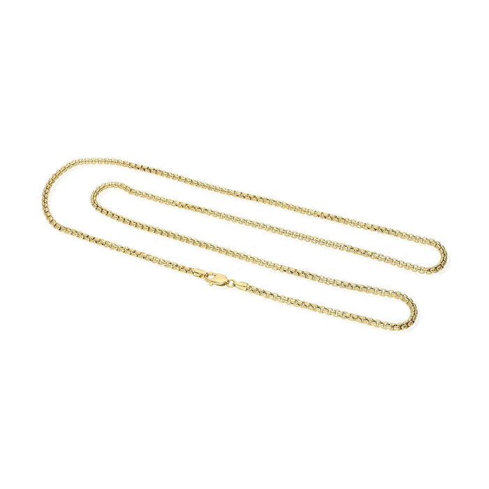 10K Yellow Gold 2.5mm Round Box Chain (Solid Links) 18"-26"
