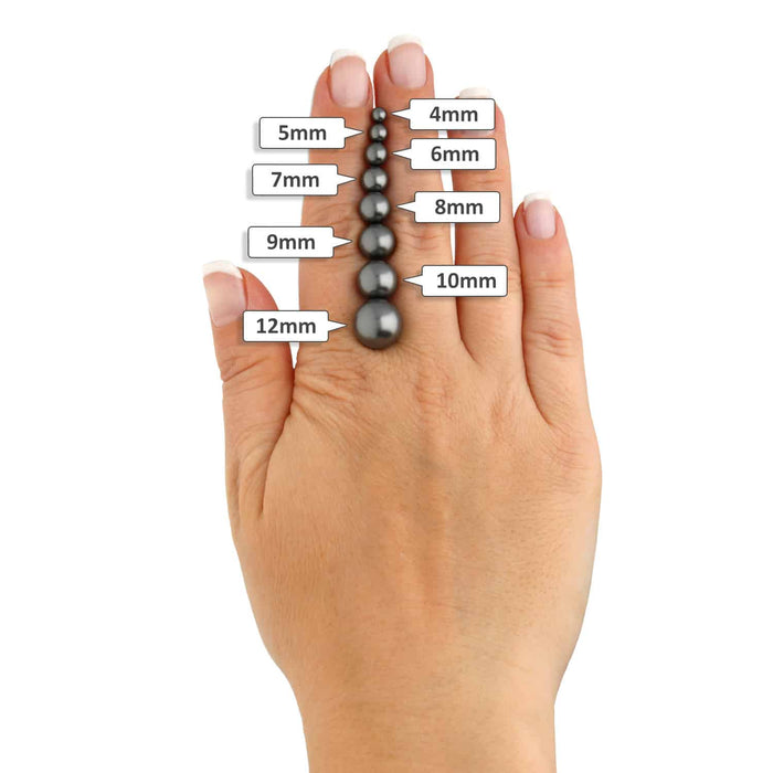 14K Yellow Gold Black Crystal Pearl Ball Push Back Stud Earrings 4mm-12mm