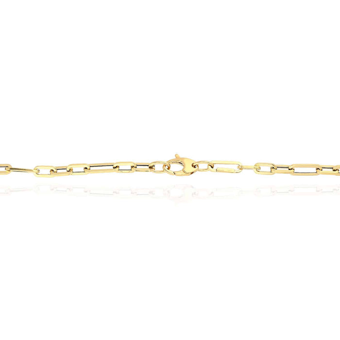 14K Yellow Gold 4mm Elongated Paperclip Figaro Chain (Hollow) 16"-24"