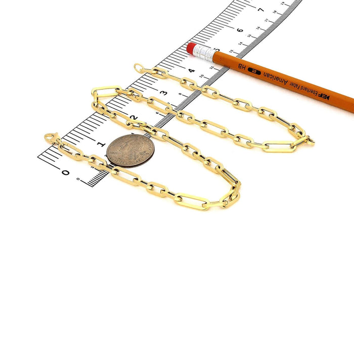 14K Yellow Gold 6mm Elongated Figaro Paperclip Chain (Hollow) 16"-24"