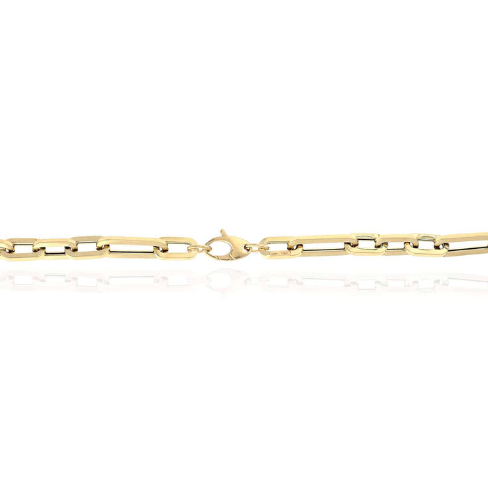 14K Yellow Gold 6.5mm Elongated Figaro Paperclip Chain (Hollow) 16"-24"