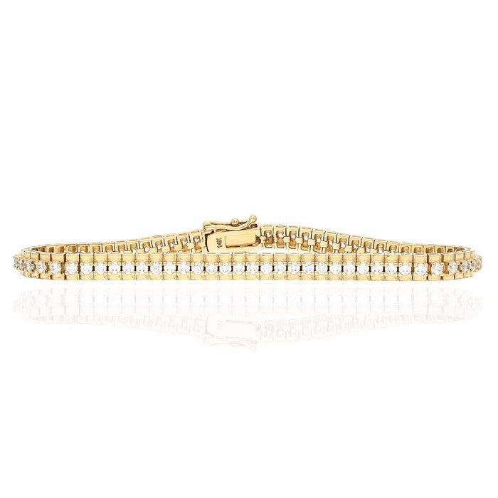 14K Yellow Gold 3CTW CZ 4.5mm Tennis Bracelet 7"