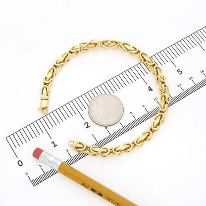 10K Gold Yellow 6mm Bullet Bracelet 9"