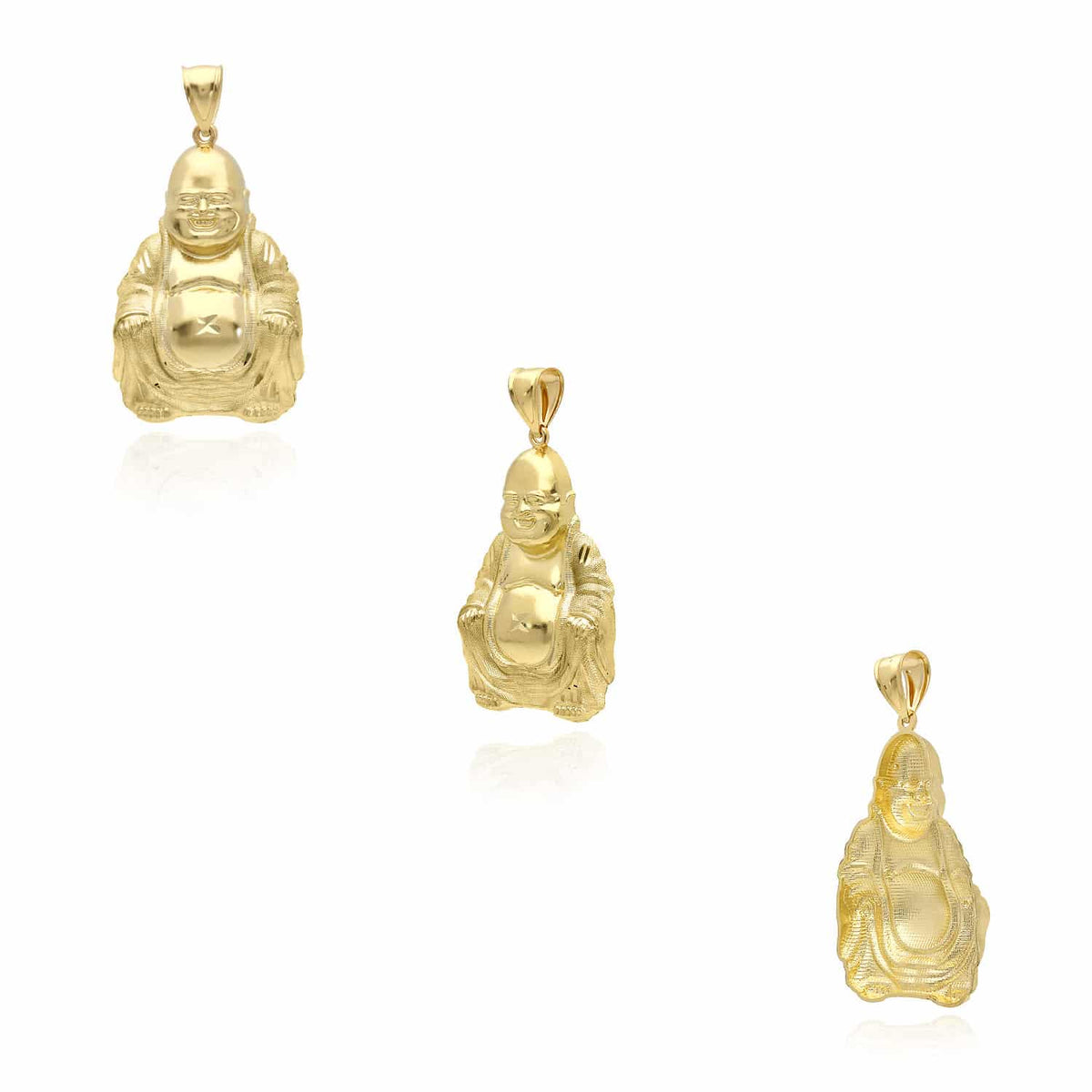 10K Yellow Gold Buddha Pendant 1.34"-2.2"