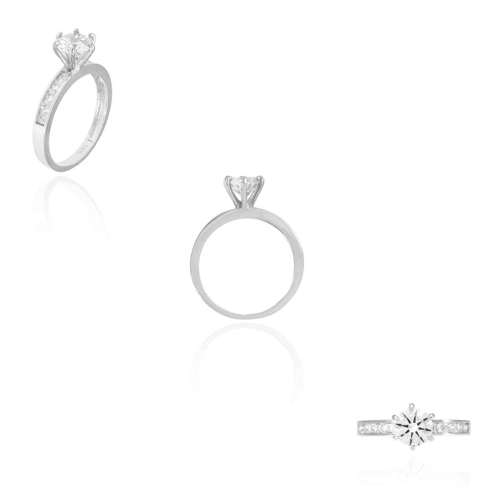 2CTW CZ 14K Gold White Engagement 2.5mm Wedding Bands His Her Set